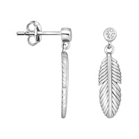 Flügel Ohrstecker in 925 Silber