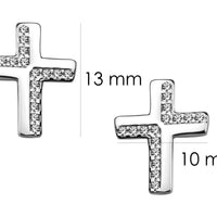 Kreuz Ohrstecker in 925 Silber