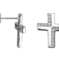 Kreuz Ohrstecker in 925 Silber