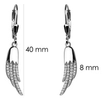Flügel Ohrhänger in 925 Silber