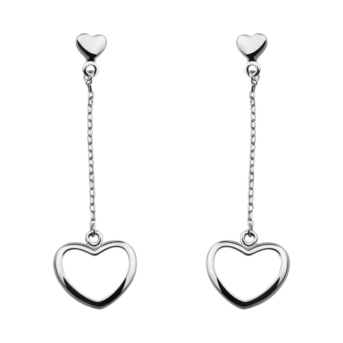 Herz Ohrhänger in 925 Silber