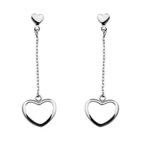 Herz Ohrhänger in 925 Silber