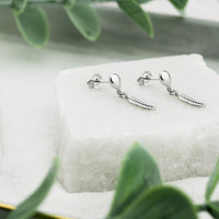 Flügel Ohrstecker in 925 Silber