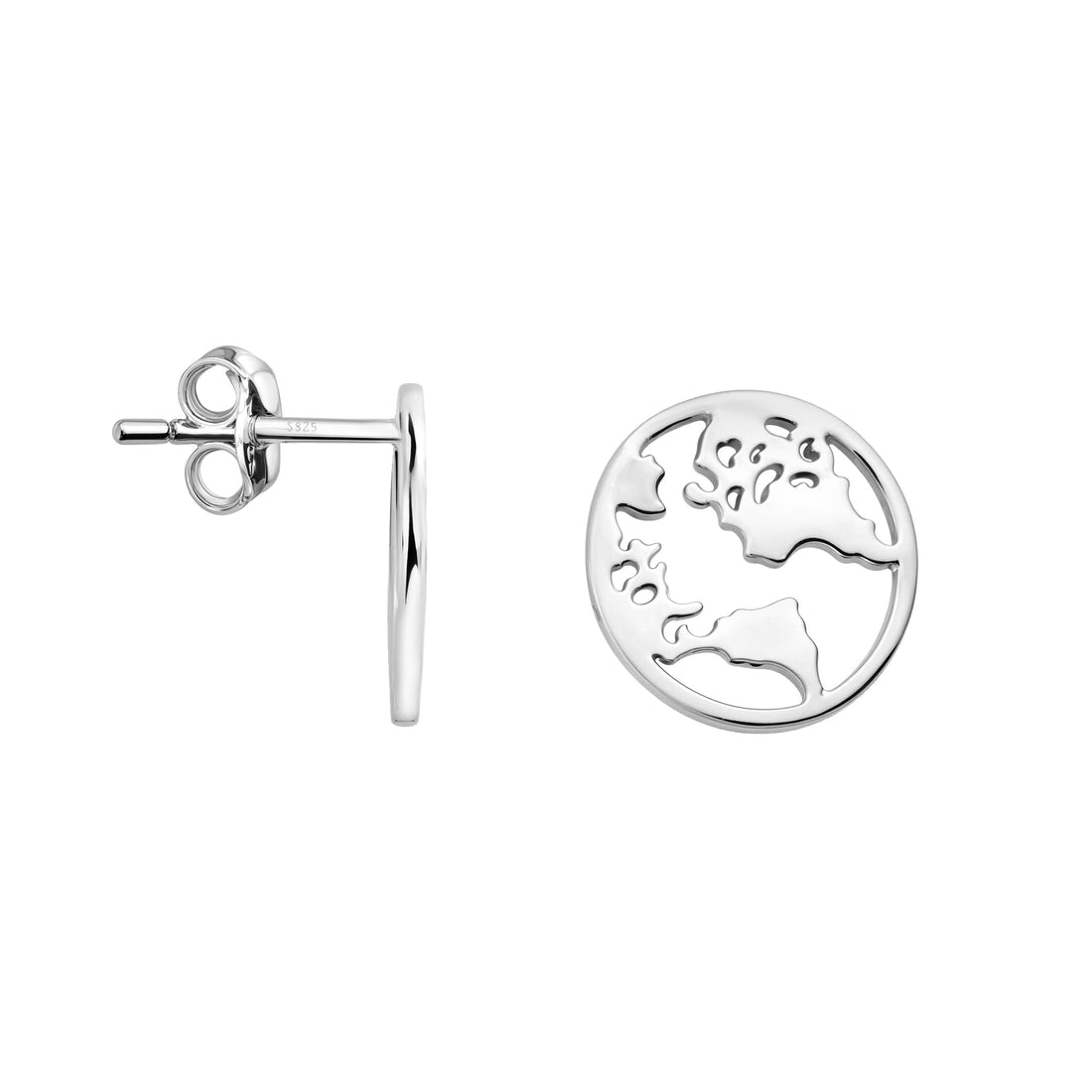 Haupt- und Seitenansicht von Welt Ohrstecker in 925 Silber von Sofia Milani - E0534