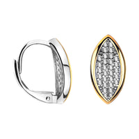 Bicolour Creolen in 925 Silber