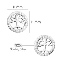 Baum Ohrstecker in 925 Silber