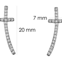 Kreuz Ohrstecker in 925 Silber
