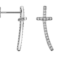 Kreuz Ohrstecker in 925 Silber