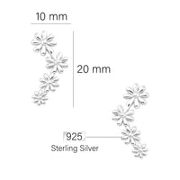 Maßenansicht von Blumen Ohrstecker in 925 Silber von Sofia Milani - E0568