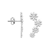Haupt- und Seitenansicht von Blumen Ohrstecker in 925 Silber von Sofia Milani - E0568