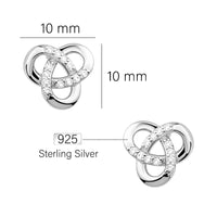Maßenansicht von Knoten Ohrstecker in 925 Silber von Sofia Milani - E0569
