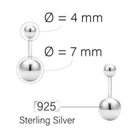 Kugel Ohrstecker in 925 Silber