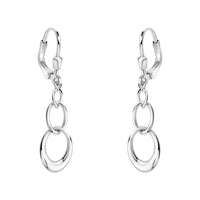 Haupt- und Seitenansicht von Oval Ohrhänger in 925 Silber von Sofia Milani - E0582