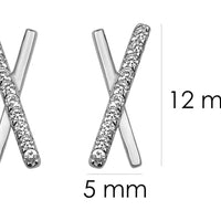 Kreuz Ohrstecker in 925 Silber