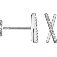 Kreuz Ohrstecker in 925 Silber