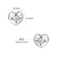 Herz Ohrstecker in 925 Silber