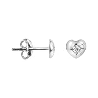 Herz Ohrstecker in 925 Silber