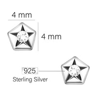 Stern Ohrstecker in 925 Silber