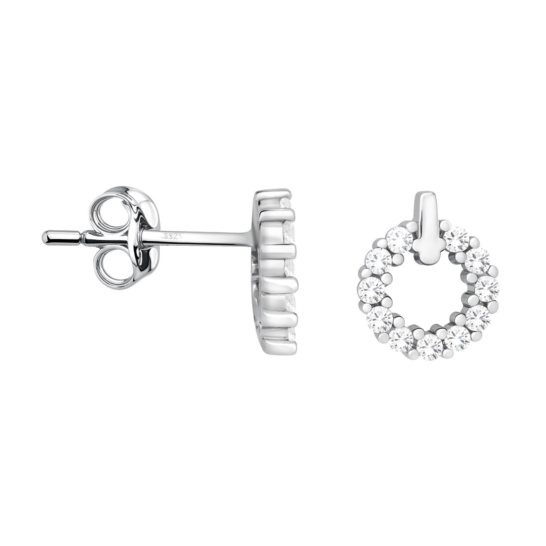 Kreis Ohrstecker in 925 Silber