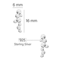 Maßenansicht von Gebogen Ohrstecker in 925 Silber von Sofia Milani - E0617