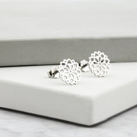 Blume Ohrstecker in 925 Silber