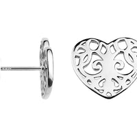 Herz Ohrstecker in 925 Silber