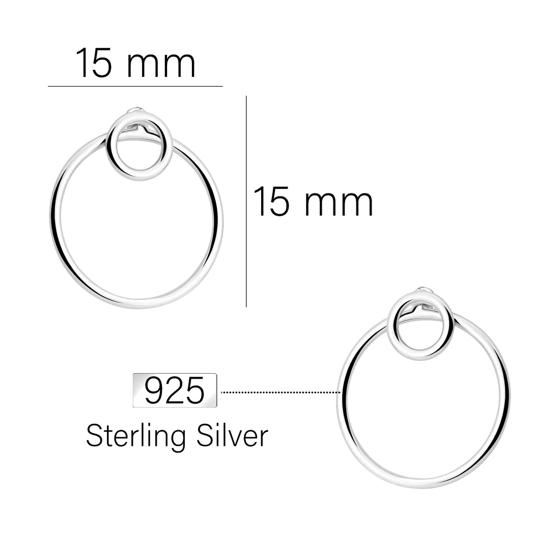 Kreis Ohrstecker in 925 Silber