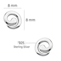 Maßenansicht von Gebogen Ohrstecker in 925 Silber von Sofia Milani - E0638