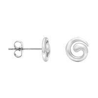 Haupt- und Seitenansicht von Gebogen Ohrstecker in 925 Silber von Sofia Milani - E0638