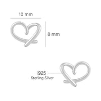 Herz Ohrstecker in 925 Silber