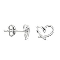 Herz Ohrstecker in 925 Silber