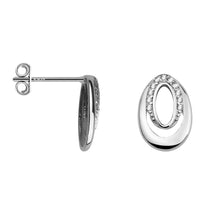 Oval Ohrstecker in 925 Silber