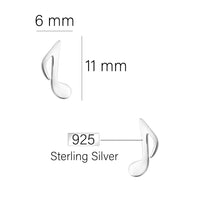 Maßenansicht von Musik Ohrstecker in 925 Silber von Sofia Milani - E0673