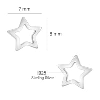 Maßenansicht von Stern Ohrstecker in 925 Silber von Sofia Milani - E0685