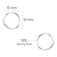 Maßenansicht von Kreis Ohrstecker in 925 Silber von Sofia Milani - E0693