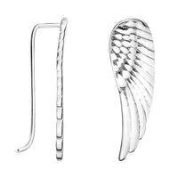 Flügel Ohrklemme in 925 Silber