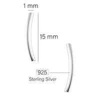 Maßenansicht von Stab Ohrstecker in 925 Silber von Sofia Milani - E0724