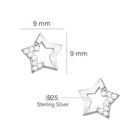 Boxansicht von Stern Ohrstecker in 925 Silber von Sofia Milani - E0749
