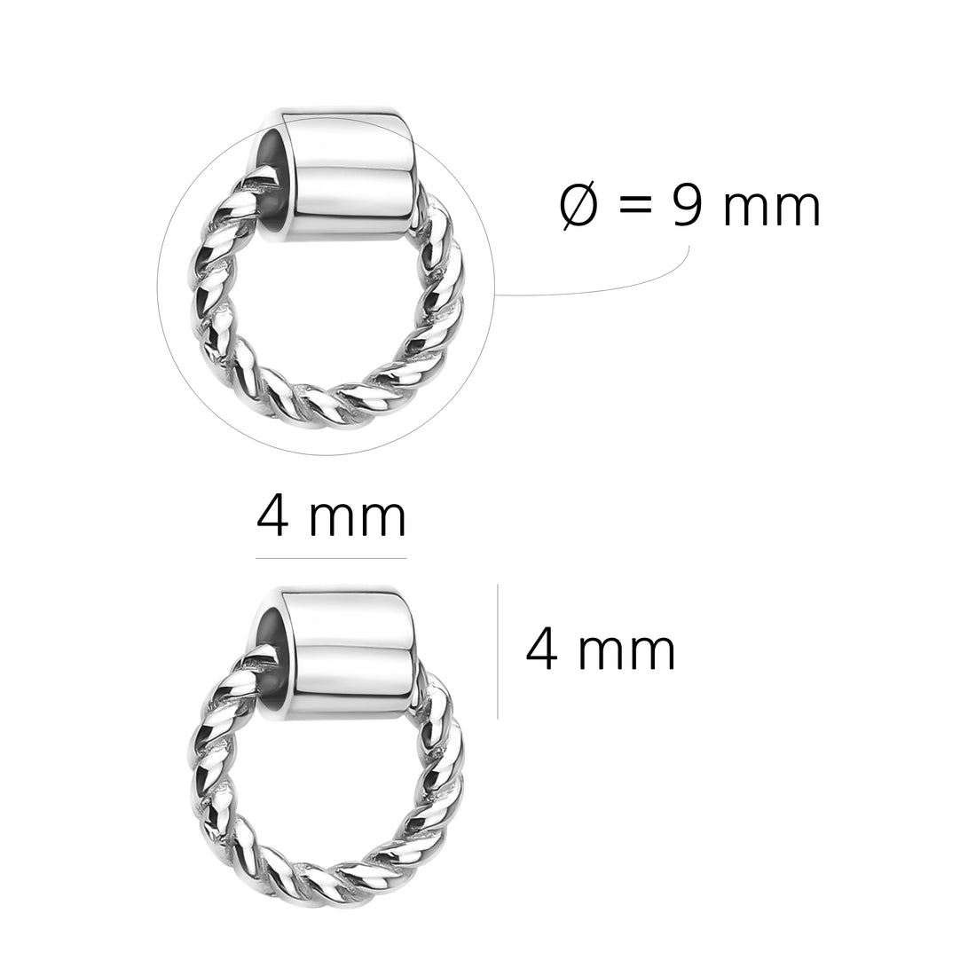 Kreis Ohrstecker in 925 Silber