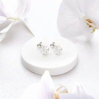 Blume Ohrstecker in 925 Silber