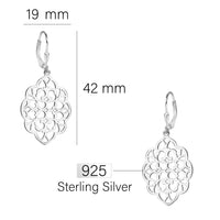 Blume Ohrhänger in 925 Silber