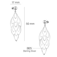 Blume Ohrhänger in 925 Silber