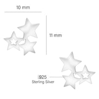 Maßenansicht von Stern Ohrstecker in 925 Silber von Sofia Milani - E0749