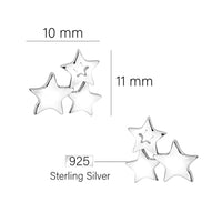Maßenansicht von Stern Ohrstecker in 925 Silber von Sofia Milani - E0749