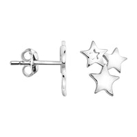 Haupt- und Seitenansicht von Stern Ohrstecker in 925 Silber von Sofia Milani - E0749
