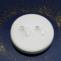 Mond Ohrstecker in 925 Silber