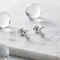 Mond Ohrstecker in 925 Silber