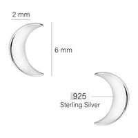 Mond Ohrstecker in 925 Silber