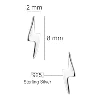 Maßenansicht von Blitz Ohrstecker in 925 Silber von Sofia Milani - E0754