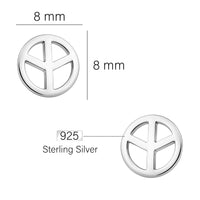 Maßenansicht von Peace Ohrstecker in 925 Silber von Sofia Milani - E0756